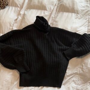 Forever 21 Black Ribbed Turtleneck Sweater